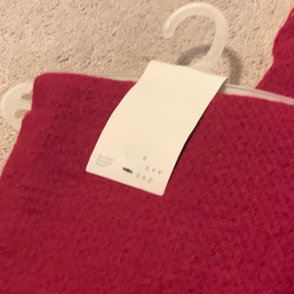 NEW a new day brushed blanket scarf. Burgundy.